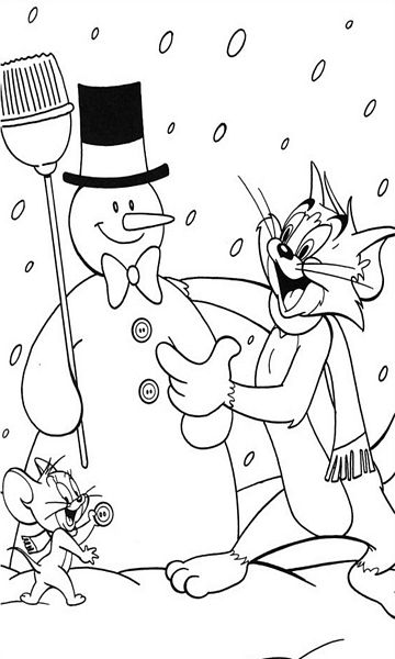 kolorowanka Tom i Jerry malowanka do wydruku z bajki dla dzieci, do pokolorowania kredkami, obrazek nr 13